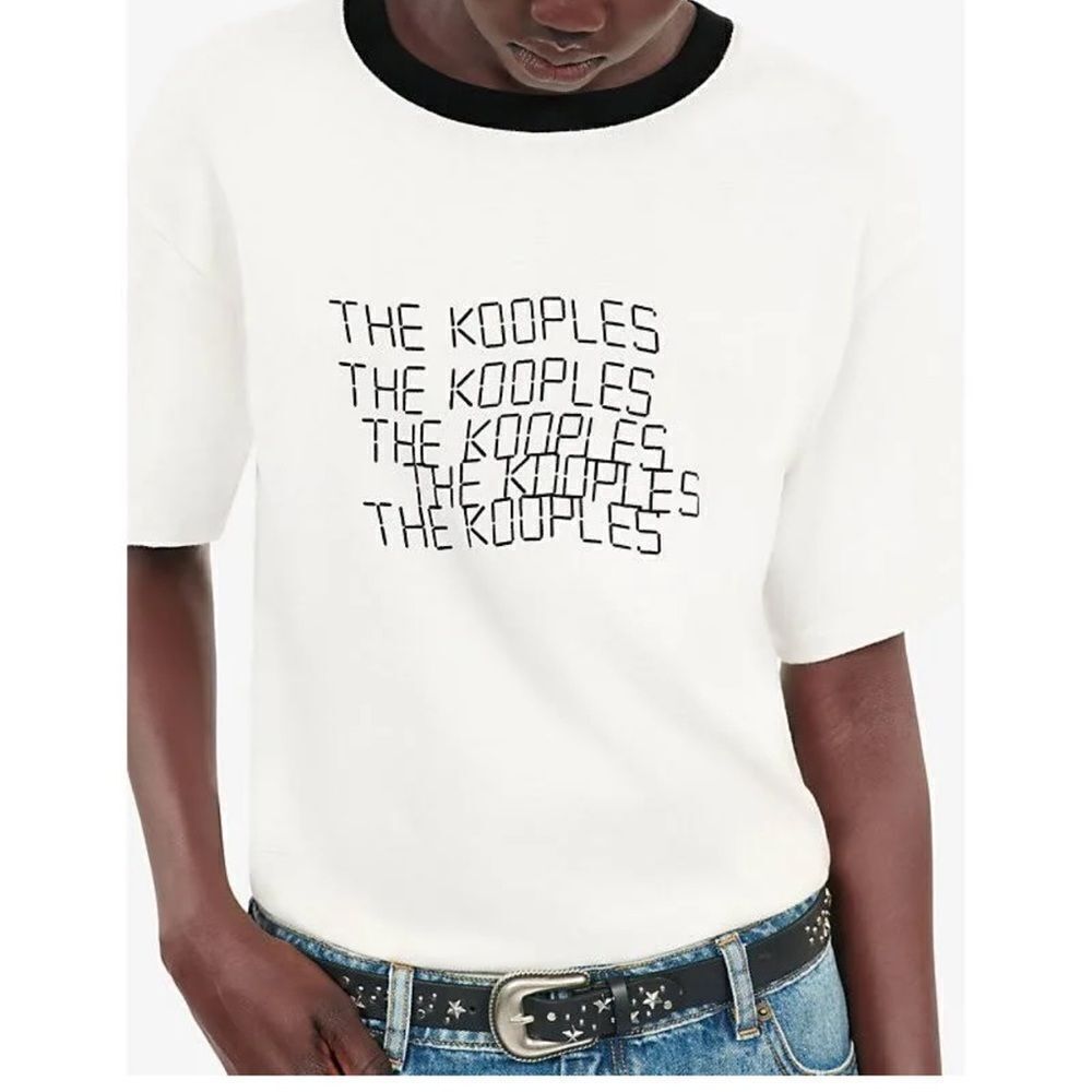 The Kooples TK Waves brand-print cotton-jersey T-shirt NWT
